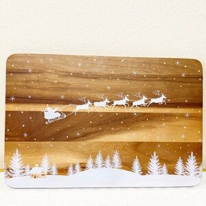 Wood Decorative Anthropologie inspired Holiday Santa Christmas Cutting Board